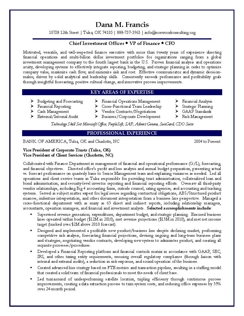 Finance Resume Template from www.norwoodconsulting.org
